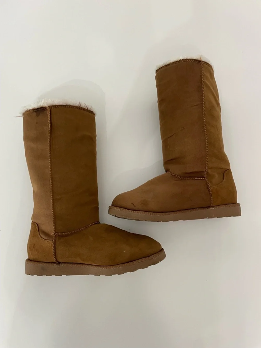 Gander Mountain Brown Furry Winter Suede-like Boots, Women's size 7